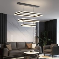 Matven Modern Ceiling Pendant Light Led Chandelier With Remote Control Dimmable 3 Color Mode Brightness Antiflicker Pendant