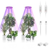 Probapro 2 Packs Plant Grow Light Grow Light For Indoor Plants 5000K Full Spectrum Plant Light 10Level Dimmable Auto On Off T