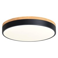 Goomavi Dimmable Wood Led Close To Ceiling Light Modern 2700K6000K 5Cct Round Black Flush Mount Ceiling Light Fixtures Minima