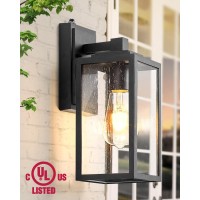 Vianis Dusk To Dawn Outdoor Porch Lights Wall Mount Modern Black Exterior Wall Sconce For House Waterproof Carriage Lamp Anti