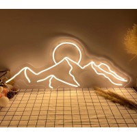 Led Decorative Lights Usb Interface Mountains Sunrise Sunset Led Neon Signs Home Decoration Wall Art Holiday Gift Brightness Adj