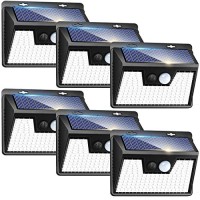 Peasur Solar Lights Outdoor Waterproof [6 Pack/140Led] Ultra-Bright, 3 Modes Solar Motion Lights Outdoor, Solar Fence Lights Security Lights For Garden Yard Outside (500Lm)