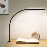 Phimuezl Led Desk Lamp With Clamp Clamp Light With Adjustable Color Modes Clip On Light With Long Flexible Gooseneck Eyecare