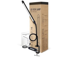 Phimuezl Led Desk Lamp With Clamp Clamp Light With Adjustable Color Modes Clip On Light With Long Flexible Gooseneck Eyecare