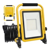 10000Lm Led Work Light Lhotse 80W Portable Flood Light With Socket Switch Outside Work Lights With Stand 164 Ft Cord 2 Bri