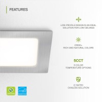 Asd Led Square Recessed Lighting 4 Inch 2700K3000K3500K4000K5000K 12W 50W Eqv Ultra Thin Dimmable Ceiling Lights With J