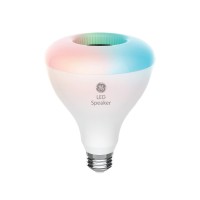 Ge Led+ Color Changing Speaker Led Light Bulb, Br30 Indoor Floodlight Bulb, Soft White + Multicolor