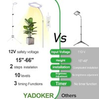 Grow Light With Stand Yadoker Led Plant Light For Indoor Plants Full Spectrum Grow Lamp 81216H Timer 10 Dimmable Levels 7