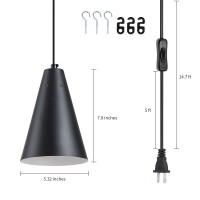 Black Plug In Pendant Light Hanging Lights With Plug In Cord Onoff Switch Mini Pendant Lights For Kitchen Island Modern Farmho