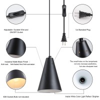 Black Plug In Pendant Light Hanging Lights With Plug In Cord Onoff Switch Mini Pendant Lights For Kitchen Island Modern Farmho