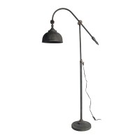 67 Inch Iron Floor Lamp, Adjustable Length Arm, Industrial Antique Black