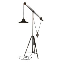 71 Inch Floor Lamp, Adjustable Length Arm, Tripod Iron Base, Bronze Finish