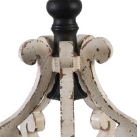 13 Inch 1 Light Chandelier, Classic Fir Wood Scrollwork, Iron, White, Black