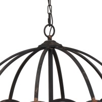 22 Inch Round Chandelier, Candelabra Style, 4 Light, Modern, Iron, Black