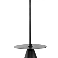 61 Inch Modern Floor Lamp, Round Drum Shade, Aluminum Frame, White, Black