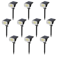 Sjuedeng 10Pcs Solar Spotlight Outdoor, 64 Leds 1000 Lumens 3 Lighting Modes Solar Powered Garden Pathway Spotlights, Ip66 Solar Powered Landscape Lights Wall Lights In One