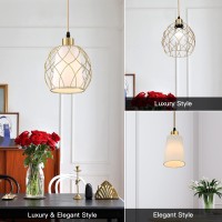 Ruzectt Plug In Pendant Light Hanging Light With Plug In Cord Gold Hanging Lamp With Dimmable Switch 15 Ft Golden Cotton Cord Ha