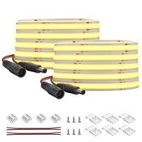 Btf-Lighting Fcob Cob Flexible High Density Uniform Light Led Strip 8W/M 2X16.4Ft Total 32.8Ft Dc24V Warm White 3000K 336Led/M Cri 90+ 8Mm Width Led Ribbon For Decoration(No Adapter Or Controller)