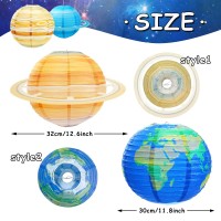 Space Paper Lanterns 8Pcs Hanging Planets Lantern Out Of This World Space Lanterns Solar System Galaxy Planet Earth Lanterns For