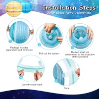 Space Paper Lanterns 8Pcs Hanging Planets Lantern Out Of This World Space Lanterns Solar System Galaxy Planet Earth Lanterns For