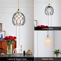 Ruzectt Plug In Pendant Light Hanging Light With Plug In Cord Black Hanging Lamp With Dimmable Switch 15 Ft Golden Cotton Cord H