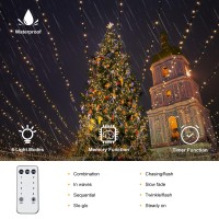 4Pcs Christmas Lights Outdoor 330Ft 1000 Led String Lights With Reel 8 Modestimer Remote Ul Listed Decorations For Christm