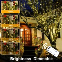 4Pcs Christmas Lights Outdoor 330Ft 1000 Led String Lights With Reel 8 Modestimer Remote Ul Listed Decorations For Christm