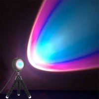 Sunset Lamp Tripod Rainbow Projector Lamp 10W Led Projection Night Light 360 Degree Rotation Romantic Rainbow Light Usb Chargin