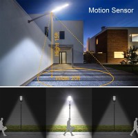 2Pcs 350W Solar Street Light, 400Led Solar Flood Lights Outdoor Dusk To Dawn Motion Sensor, With Remote Control & Bracket, Security Solar Outdoor Lights Ip66 Waterproof Lamp For Yard Garden Street