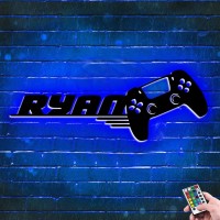 Personalized Gamer Metal Sign Wall Art Lamp Led Game Neon Sign Night Lights Custom Name Home Decor Gamer Sign For Teen Boys Game Room Decor Bedroom Wall Decoration