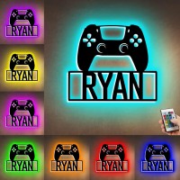 Personalized Gamer Metal Sign Wall Art Lamp Led Game Neon Sign Night Lights Custom Name Home Decor Gamer Sign For Teen Boys Game Room Decor Bedroom Wall Decoration