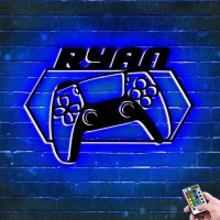 Personalized Gamer Metal Sign Wall Art Lamp Led Game Neon Sign Night Lights Custom Name Home Decor Gamer Sign For Teen Boys Game Room Decor Bedroom Wall Decoration