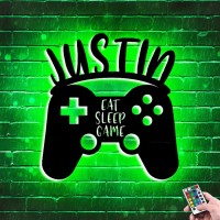 Personalized Gamer Metal Sign Wall Art Lamp Led Game Neon Sign Night Lights Custom Name Home Decor Gamer Sign For Teen Boys Game Room Decor Bedroom Wall Decoration