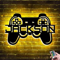 Personalized Gamer Metal Sign Wall Art Lamp Led Game Neon Sign Night Lights Custom Name Home Decor Gamer Sign For Teen Boys Game Room Decor Bedroom Wall Decoration