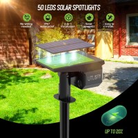 Litlisfly Solar Color Spot Lights Outdoor Landscape Lights, 50 Leds Multicolor Rgb Color Changing Spot Lights Outdoor, 9 Modes Ip67 Waterproof Auto On/Off Spotlight For Walkway Pool Patio Fence Porch