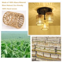 4 Pack Rattan Lamp Shade Small Boho Lamp Shades Replacement 59In Height 5In Diameter 153In Fitter Cylinder Woven Lampshad