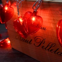 Pallerina 8.5Ft Valentine Heart String Lights With 10 Heart Fairy Lights, Valentine Day Decorations Red Heart String Lights For Valentine'S Day, Mother'S Day, Kids Bedroom, Wedding, Party Decorating