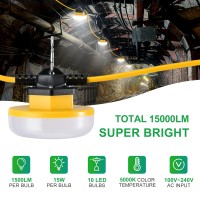 Lediary 100Ft Led Construction String Lights 150W 15000Lm String Work Lights Linkable Jobsite Lights Weatherproof Temporary L