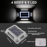 Crepow Solar Deck Lights Driveway Dock Lights 8 Packs Waterproof 1200Mah Solar Powered Outdoor Led Aluminum Dock Lighting Road