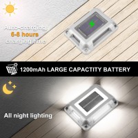 Crepow Solar Deck Lights Driveway Dock Lights 8 Packs Waterproof 1200Mah Solar Powered Outdoor Led Aluminum Dock Lighting Road