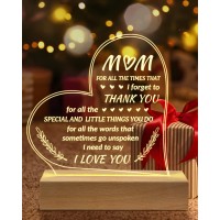 Petalsun Gifts For Mom From Daughter Son Unique Engraved Wooden Base Lamp Presents To My Mom Gifts Mom Birthday Gifts