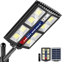 2800W Solar Street Lights Outdoor Wide Angle Solar Lights Outdoor Waterproof 6500K Solar Parking Lot Lights Dusk To Dawn Sol