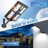 2800W Solar Street Lights Outdoor Wide Angle Solar Lights Outdoor Waterproof 6500K Solar Parking Lot Lights Dusk To Dawn Sol