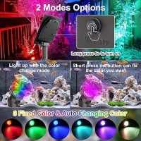 Crepow Solar Pond Lights Super Bright Rgb Led Underwater Spotlights Color Changing Submersible Pond Lights Ip68 Waterproof Fount