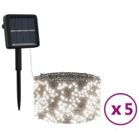 Vidaxl Solar Fairy Lights 5 Pcs 5X200 Led Cold White Indoor Outdoor