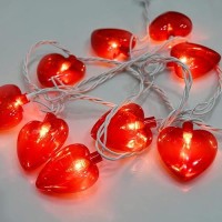 85Ft Heart String Lights Valentines Day Red Heart Decorations String Lights Outdoor With 10 Bulbs Connectable Valentines Da