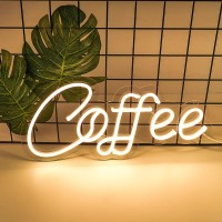 Kanaya Coffee Bar Sign, Led Neon Coffee Sign Wall Decor Warm White, Usb And Battery Powered Coffee Bar Accessories Neon Sign, For Kitchen Home Cafe Office Club Hotel Restaurant, 15?.8 Inch