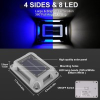 Crepow Solar Deck Lights Driveway Dock Lights8 Packs Bluewhite 2 Colors In 1 Waterproof 1200Mah Solar Powered Outdoor Led Al