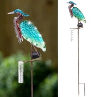 Lewis&Wayne 43 Solar Heron Rain Gauge Outdoor Decorative Metal Stake Led Lights With Glass Tube Solar Pathway Lights For Garden, Yard, Patio, Lawn Decor