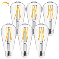 Hizashi Edison Bulbs Dimmable E26 Led Bulb 60 Watt 2700K Soft Warm White St19 Vintage Light Bulbs 95Cri Ul Listed 700Lm 6